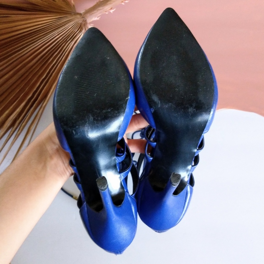 Steve Madden STS Blue Leather Lace Up Heels - Picture 7 of 8
